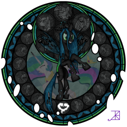 werd10101:  Stained Glass: Queen of the Changelings by ~Akili-Amethyst