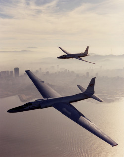 senior-crown:  youlikeairplanestoo:  Two Lockheed U-2s fly over