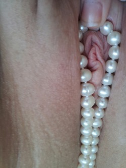 secretdaddy:  I imagined draping the pearls over your cock. Using