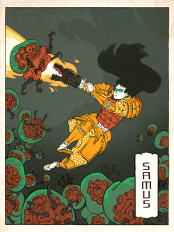 ianbrooks:  Japanese Woodblock Gaming Art by Jed Henry Jed’s