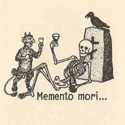 russian-criminal-tattoos:  Latin: ‘Remember your mortality’