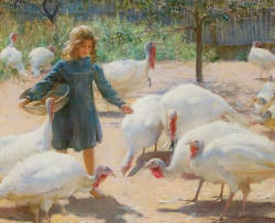 poboh:  White turkeys, Charles Courtney Curran. American Impressionist