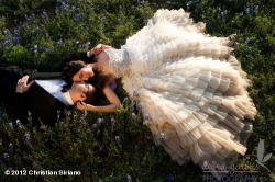 csiriano:  Beautiful bride Marta wearing custom Siriano gown