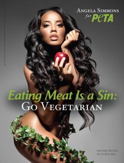 kandykoatedsuga:  Angela Simmons PETA ad!    I like Angela but