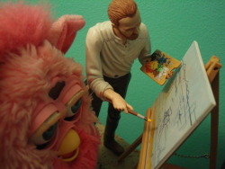 pinkfurbyadventures:  Learning how to paint from the master.