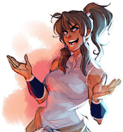 stripesandteeth:  Quickey color doodle of Korra before bed~ It’s
