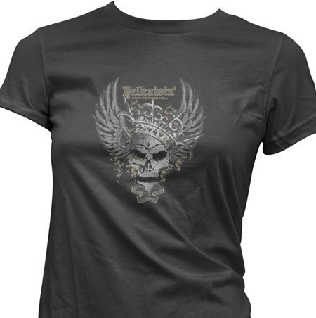 Hellraisin’ Born To Raise Hell Womens T-shirt, Crowned Skull Women’s Old School Biker Tattoo Shirts