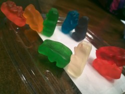 Signs I may have had way too much sugar: Gummy bear orgy.