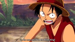 followyourcuriosity:  Luffy: I’m the man who’ll be the Pirate