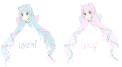 My new twin OC’s Cotton & Candy! Twin cat girls! I