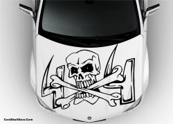 Skull 4x4 Racing Hood Vinyl Graphics Sticker