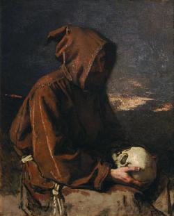 antitacta:  Thomas Couture, Monk Contemplating a Skull. 