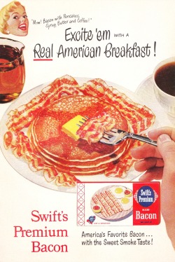 the50s:  Floating Heads Love Bacon, Syrup, Pancakes, Butter and