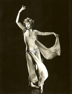 A young Lily Ayers (dancing during this period as “Lorali”)