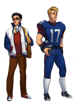 ironfries:  nerdyawkwardglasses!tony and jockartstudent!steve