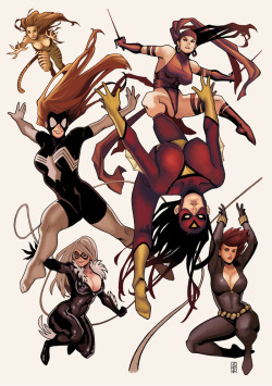 comicsforever:  Marvel Girls // artwork by Elizabeth Torque (2011)