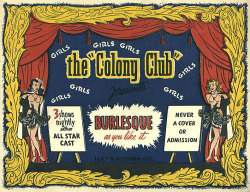 Cover to a vintage menu card for the ‘Colony Club’