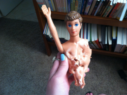 pamiwillendyou:  omfg the dog got one of the barbies and we found