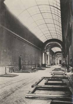  Louvre Museum. The Grande Galerie abandoned during World War