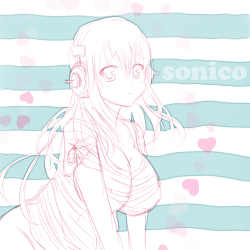 Super Sonico! She’s so dang cute, how can I not draw her!? 