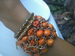 Kristin’s cool skull bracelets.
