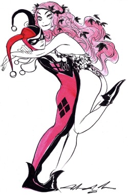 awyeahcomics:  Harley Quinn & Poison Ivy by Mindy Lee 