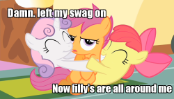 rainbowdash-likesgirls:  Never turn your swag off, Scoots.