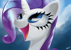 raritybestpony:  Rarity by *Teknibaal  Everything beautiful and