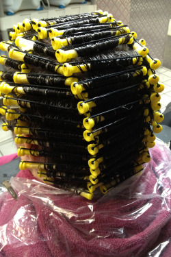 myhairspiration:  I did a perm with the tiny yellow rods today! Whew,