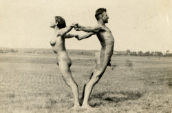 billyjane:  Anonymous, Couple doing a gymnastic exercise, 1939 