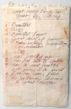 perksofkayla:  A note Sid Vicious wrote about Nancy Spungen