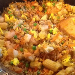 I made chicken and shrimp fried rice tonight :-) (Taken with