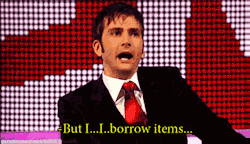 davidtennantssideburns:  On nicking Doctor Who Merchandise from