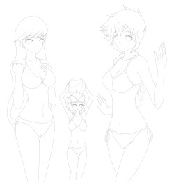 WIP of that beach picture, the lines are done. I’ll probably