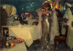 moika-palace:  In the Restaurant by Charles Hoffbauer, 1907.