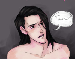 Loki with long, un-slicked hair, the way it seems most Asgardian