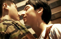 colorlessyellow:   Korean Movie: Just Friends? | 친구사이? (2009)Running Time: 30minutesSummary:  Seok-i and Min-soo are a couple. While Seok-i is on his way to visit Min-soo, who is serving his mandatory time in the Korean military, they are met