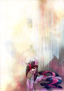 Wet mane Twilight In the rain of aquarel rust :3Collab with FlutterRex,