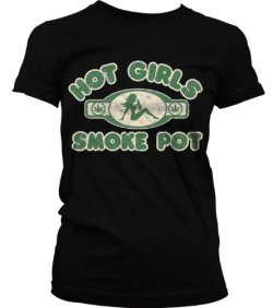 Hot Girls Smoke Pot Juniors T-shirt, Funny Trendy Hot Weed Smoking