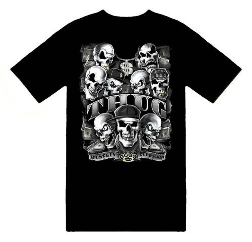 Thug Life Hustlin Gangster Skull Money T-Shirt; Great Gift Ideas for Adults, Men, Boys, Youth, & Teens, Collectible Novelty Shirts  http://astore.amazon.com/coolskullgear-20/detail/B0045F10HI Thug Life Hustlin Gangster Skull Money T-Shirt; Great Gift