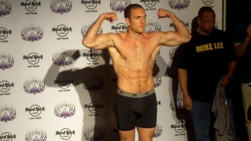 Screen caps from pro boxer Mike Lee’s weigh-in on Thursday, June 7th for his big ESPN Friday Night Fights matchup on June 8th, 2012.