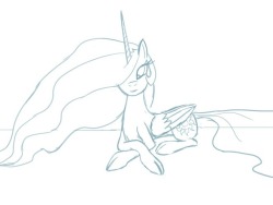 raikohponies:  Celestia without her crown and rest of her accessories. 