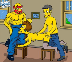 cartoonsexx:  Edna getting raped by Skinner and Willy.