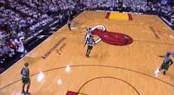 lebronsanity:  unstoppable  LeBron: Excuse me  Celtics defense: