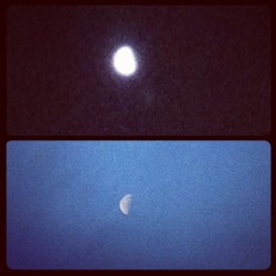 3:15am & 6:15am…. The moon. #themoon #early #instaphoto