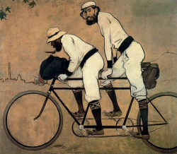 artemisdreaming:  Ramon Casas and Pere Romeu on a Tandem, 1897