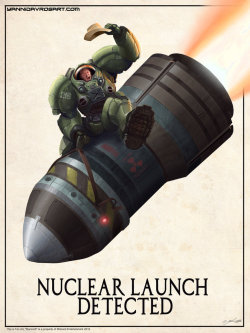 broods-and-banes:  Starcraft Terran Nuke Rider Poster By: ProlificPen