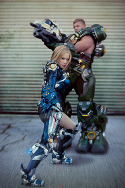 itsprecioustime:  Firefall - Mourningstar and Typhon by *crystalcosfx  If you’re going to Anime Expo, we’ll be wearing the Firefall costumes outside the con center by the custom Firefall bus. Come say hi! 