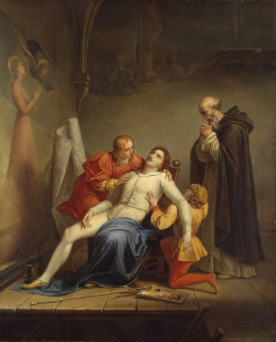 necspenecmetu:  Louis-Charles-Auguste Couder, The Death of Masaccio,