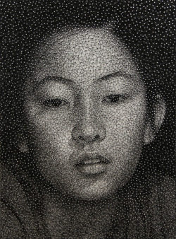 magnolius:  Portrait made using a single piece of thread and